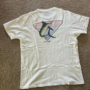Columbia Shirt Mens Large White PFG Sportswear Fishing Fisher Marlin Logo